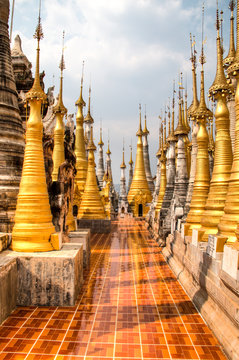 Ancient temple near Inle Lake, one of the top tourist attractions of Myanmar
