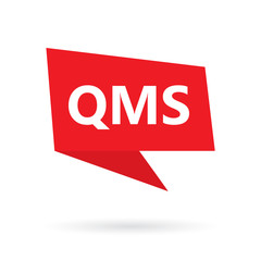 QMS (Quality management system) acronym on a speach bubble- vector illustration