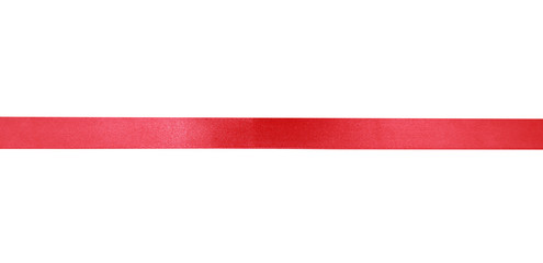 Red holiday flat horizontal ribbon isolated.