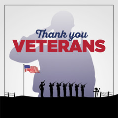 Stock vector veterans day honoring all who served hand lettering greeting card with social media post