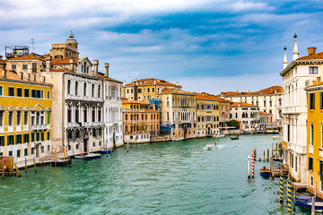 Fototapeta na wymiar famous view on the grand canal of venice in summer