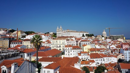 Fototapeta na wymiar viewpoint in the colorful city lisbon in portugal