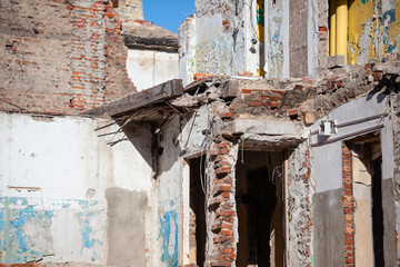 ruins of an old building with destroyed walls