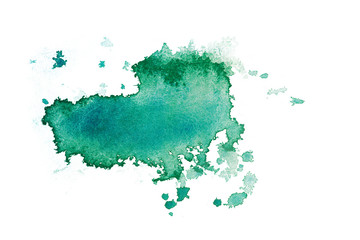 watercolor texture green with paint stains painted with a brush