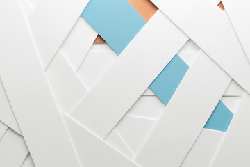 Geometric composition with white elements, abstract background
