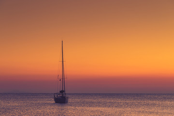Fototapeta premium Yacht on sea water surface