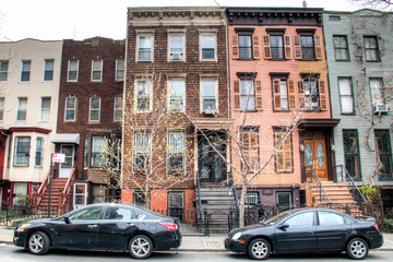 Fototapeta na wymiar Typical houses in downtown Brooklyn in New York City, USA 