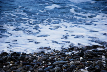 Sassi e la spuma del mare