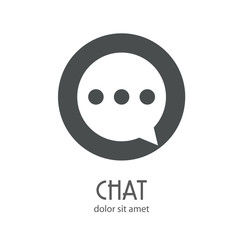 Logotipo chat con letra o minúscula en color gris
