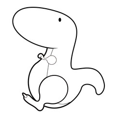 Isolated cute dinosaur cartoon character. Vector illustration design