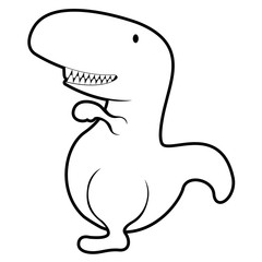 Isolated cute dinosaur cartoon character. Vector illustration design