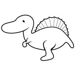 Isolated cute dinosaur cartoon character. Vector illustration design
