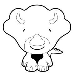 Isolated cute dinosaur cartoon character. Vector illustration design