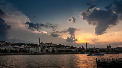 Fototapeta premium view of Budapest at sunset