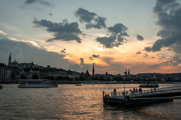 Fototapeta premium view of Budapest at sunset