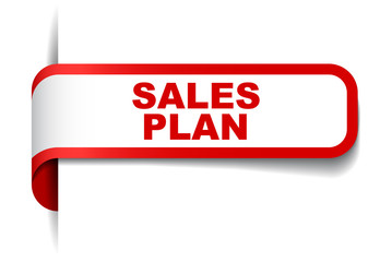 red vector banner sales plan