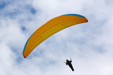 Fototapeta na wymiar Paraglider flying wing