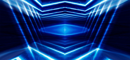 Background wall with neon lines and rays.