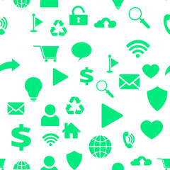 Seamless vector EPS 10 with computer network icons. Texture background for textile, print, paper, fabric background, wallpaper