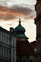 Fototapeta na wymiar Evening Prague's architecture. The old town.