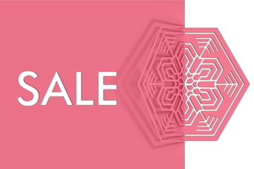 Template for the Christmas sales 3d illustration