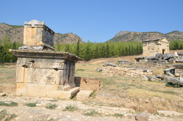 hyerapolis pamukkale turkey antique city buildings landscape stones ruins