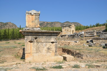 hyerapolis pamukkale turkey antique city buildings landscape stones ruins