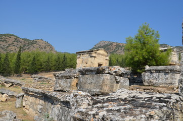 hyerapolis pamukkale turkey antique city buildings landscape stones ruins