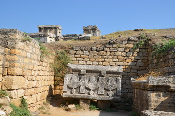 hyerapolis pamukkale turkey antique city buildings landscape stones ruins