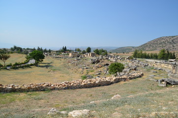 hyerapolis pamukkale turkey antique city buildings landscape stones ruins