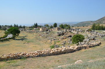 hyerapolis pamukkale turkey antique city buildings landscape stones ruins