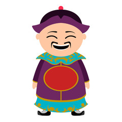 Isolated traditional asian cartoon character. Vector illustration design