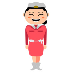 Traditional asian police cartoon character. Vector illustration design