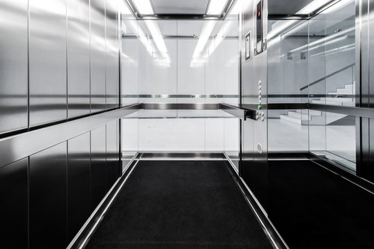 Interior view of a modern elevator
