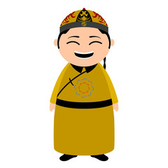 Isolated traditional asian cartoon character. Vector illustration design