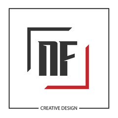 Initial Letter NF Logo Template Design