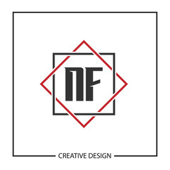 Initial Letter NF Logo Template Design