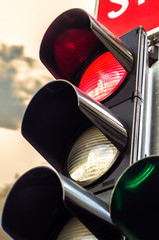 Red color on the traffic light