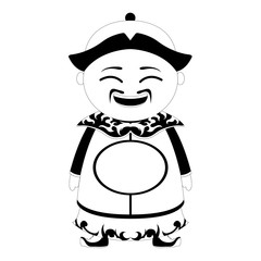Isolated traditional asian cartoon character. Vector illustration design