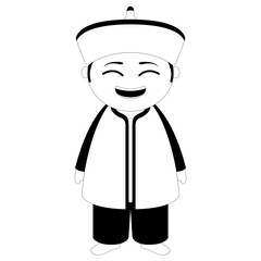 Isolated traditional asian cartoon character. Vector illustration design