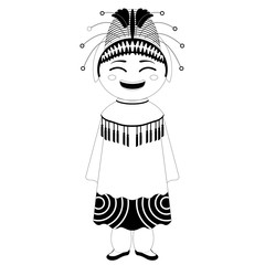 Isolated traditional asian cartoon character. Vector illustration design