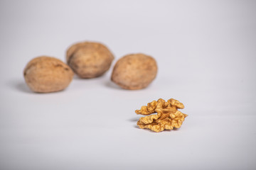 walnut, food, nut, isolated, brown, white, shell, nutshell, healthy, nuts, fruit, walnuts, cracked, snack, ingredient, closeup, open, organic, nutrition, diet, hard, macro, natural, group, nature