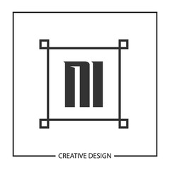 Initial Letter NI Logo Template Design