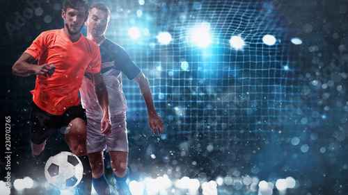 Close Up Of A Challenge Between Soccer Players With A Soccer Goal In The Background Wall Mural Alphaspirit Close Up Of A Challenge Between Soccer Players With A Soccer Goal In The Background Wall Mural Alphaspirit