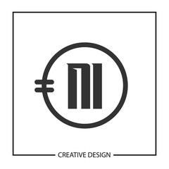 Initial Letter NI Logo Template Design