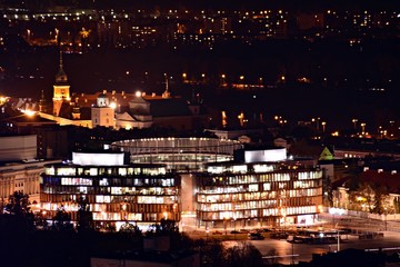 Fototapeta na wymiar Aerial view of city. Downtown city at night.
