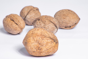 walnut, food, nut, isolated, brown, white, shell, nutshell, healthy, nuts, fruit, walnuts, cracked, snack, ingredient, closeup, open, organic, nutrition, diet, hard, macro, natural, group, nature