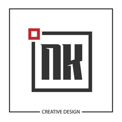 Initial Letter NK Logo Template Design