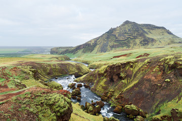 Fototapeta na wymiar Landscape of Iceland with the river Skoga