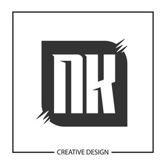 Initial Letter NK Logo Template Design